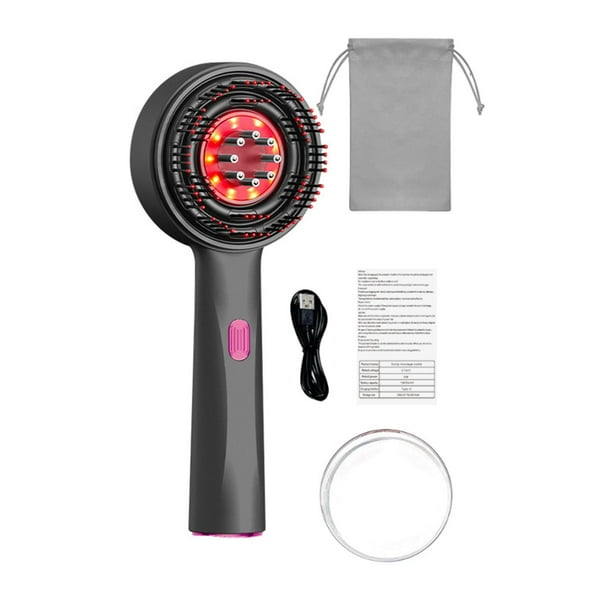 Masajeador Shiatsu para el cuero cabelludo, peines guía líquidos, cepillo masajeador para la cabeza. Negro