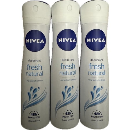 nivea deodorant fresh natural long lasting 150ml (3pack)