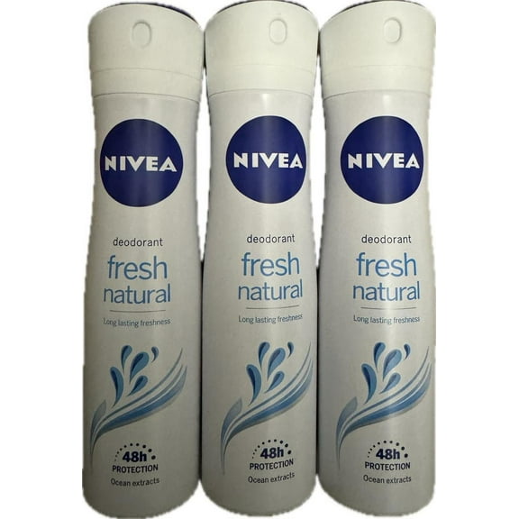 nivea deodorant fresh natural long lasting 150ml (3pack)