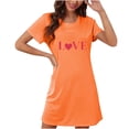 thumbnail image 1 of Amzcrzy Pyjamas pour Femmes Cadeaux de la Saint-Valentin pour Femmes Robe de Nuit Décontractée à Manches Courtes et Col Rond Mode avec Cœur Graphique, 1 of 2