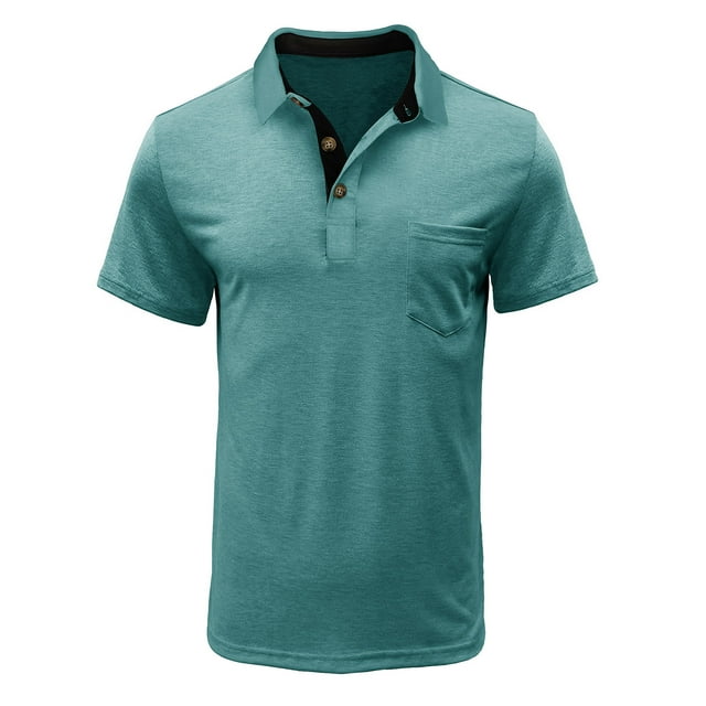 Besolor Men's Short Sleeve Golf Shirts Casual Button up Athletic Work Business Collared Lightweight Tops Blouse