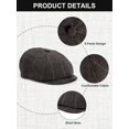 thumbnail image 3 of Kukuzhu Newsboy Cap for Men, Irish Newsies Hat Classic 8 Panel Wool Blend for Old Man Cabbie Driving, 3 of 6