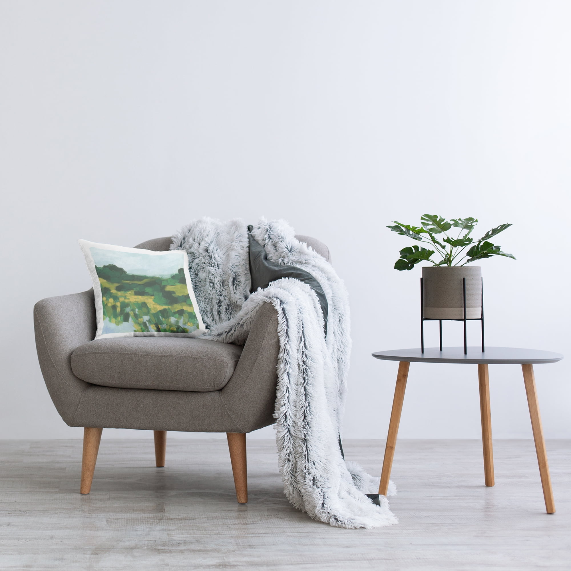 Stupell Industries Abstract Lush Greenery Decorative Printed Throw Pillow Design by June Erica Vess .