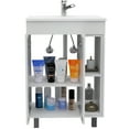thumbnail image 5 of 24" Bathroom Vanity In White, Double Door Cabinet And Two Shelves - Modern Ornament With Resin Sink Plentiful Storage Space External Shelves, Freestanding Profuse Options Features, 5 of 5