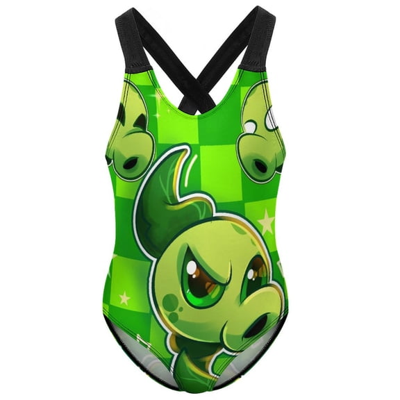 Girls Plants Vs Zombies Swimsuit One Piece Bathing Suit for Girls Swimwear