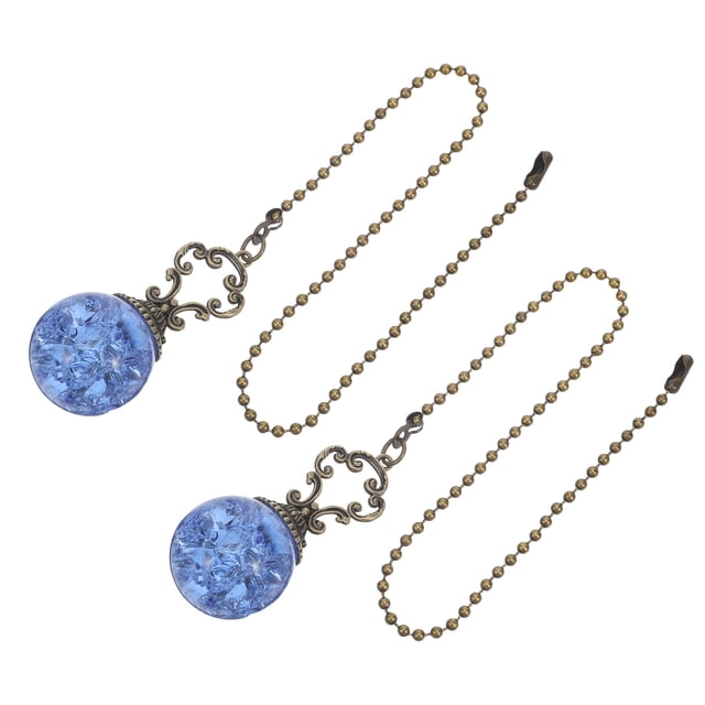 BEADCEST 2Ud Cadena Decorativa Con Conector Para Ventilador De En Cristal Azul Oscuro