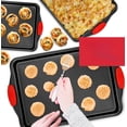 thumbnail image 4 of PERLLI Non-Stick 6-Piece Baking Pan Set, BPA-Free Carbon Steel Bakeware Set with Silicone Handles, Stackable Kitchen Oven Set, Cookie Sheet, Baking Tray, Baking Sheet Set, Oven Safe (446 ° F), 4 of 6