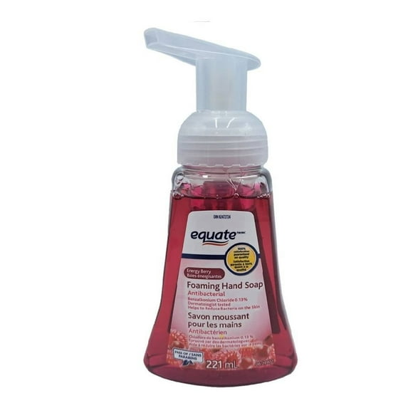 Jabón en espuma para manos Equate antibacterial energy berry 221 ml
