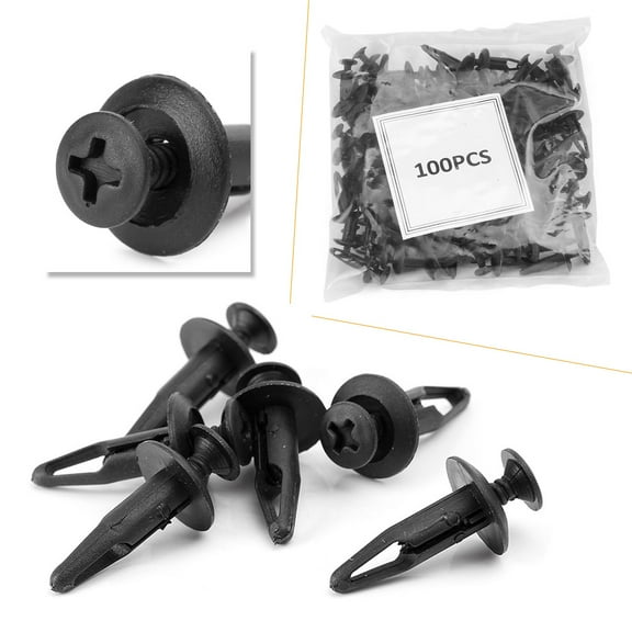ZS 100PCs Body Push Pin Rivet Retainer Fastener Bumper Clips for Ford Lincoln Car