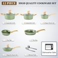 thumbnail image 3 of Sophia & William 12 Pieces Kitchen Nonstick Granite-Coated Cookware Set - Green, 3 of 7
