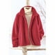 thumbnail image 1 of Sudadera con capucha para mujer,Abrigo de forro polar sintético para mujer, informal, de manga larga, mezcla de poliéster, cuello redondo y bolsillos, para estar en casa, sopatenor, 1 of 7