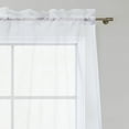 thumbnail image 2 of 2 Pcs Floral Embroidered Semi Sheer Tier Curtain, Rod Pocket Linen Textured Voile Curtain, 2 of 7