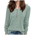thumbnail image 1 of NINGMENG Womens Tops Solid Color Long Sleeve Tunic Crew Neck Sweaters Trendy Tops Pullover T Shirts Holiday Wear,Blue,XXL, 1 of 5