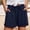 #Dark Blue, variant on Women's Drawstring Elastic Waist Roll Cuff Bermuda Shorts,Loose Casual Athletic Sweat Shorts with Pockets,Pink,Women's Plus Size XXL
