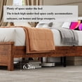 thumbnail image 3 of Mikeor Furniture Queen Size Bed Frame with Upholstered Headboard, Queen Bed Frame with Charging Station and LED Lights, Wood Slats, Dark Gray Linen, No Box Spring Needed, Easy Assembly C4B797, 3 of 9