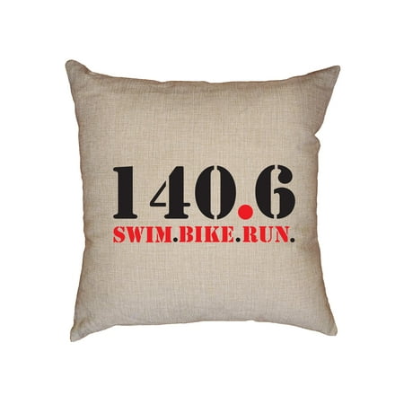 140 6 Swim Bike Run Triathlon Ironman Decorative Linen Throw