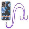 thumbnail image 1 of Flower Pattern Case for Samsung Galaxy A53 5G, Detachable Shoulder Strap Lanyard Crossbody Slim Lightweight Floral Cover with Soft Silicone Shockproof Drop Resistant Case,Blue Peony, 1 of 7