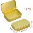 thumbnail image 2 of uxcell 6pcs Metal Tin Box, 3.7x2.4x0.8" Mini Portable Rectangular Empty Tinplate Small Storage Container Airtight Tins with Lids for Candy Favors Crafts Christmas Gifts, Gold, 2 of 7