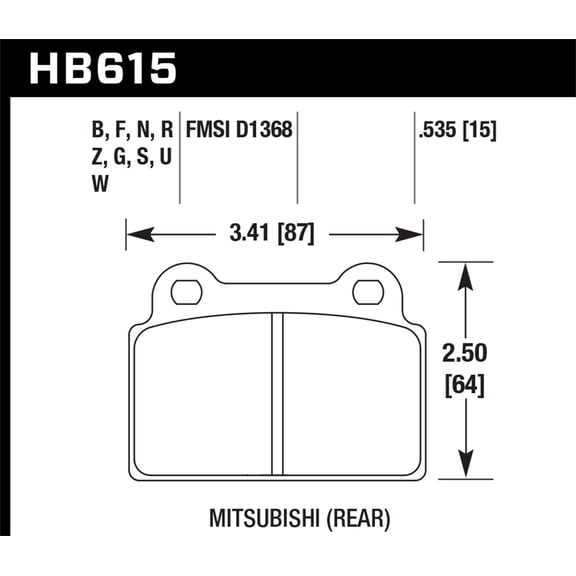Hawk EVO X HPS Street Rear Brake Pads Fits select: 2008,2011-2014 MITSUBISHI LANCER EVOLUTION GSR