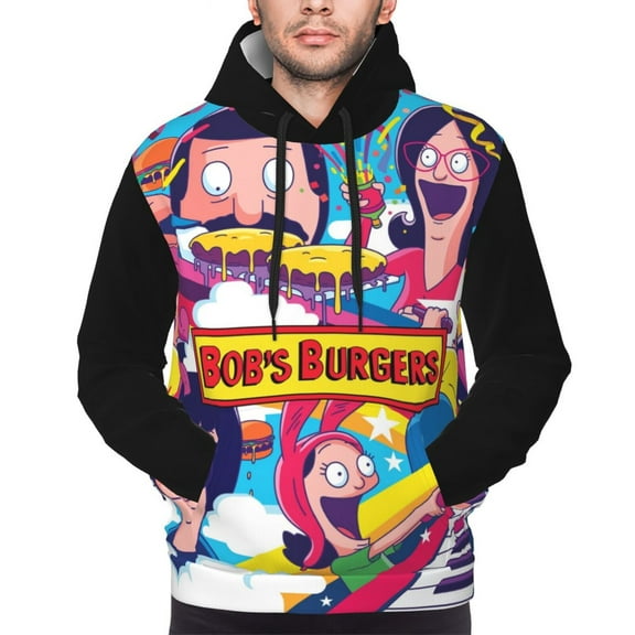 Unisex Men's and Women's Bob's Burgers Hoodies 3D Fashion Digital Print Cartoon Pullover Hooded Sweatshirts with Pockets