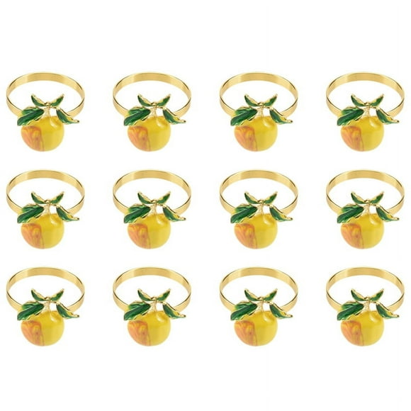 12 Piezas de Servilleteros de LimóN, Servilleteros de Verano, Servilletero de Frutas Tropicales, Hebilla Decorativa para Verano, CumpleañOs, Boda, Fiesta