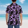 thumbnail image 4 of Sikiie Cartoon Black Cats Print Men's Hawaiian Shirt, Summer Beach Button Pocket Short Sleeve T-Shirt,XX-Large, 4 of 7