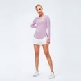 thumbnail image 4 of Women's UPF 50+ Workout Shirts Sun Protection Quick Dry Long Sleeve Scoop Neck Yoga Activewear Plain Tee Tops, 4 of 7