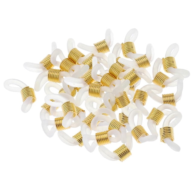 yuksok 50Pcs Support de Fixation de Connecteurs en Caoutchouc pour Chaîne de Lunettes Doré
