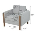 thumbnail image 6 of Oversized Accent Chair,Mid Century Modern Armchair with Wood Legs Living Room Side Chair Upholstered Single Sofa Chair for Living Room,Dining Room,Grey, 6 of 7