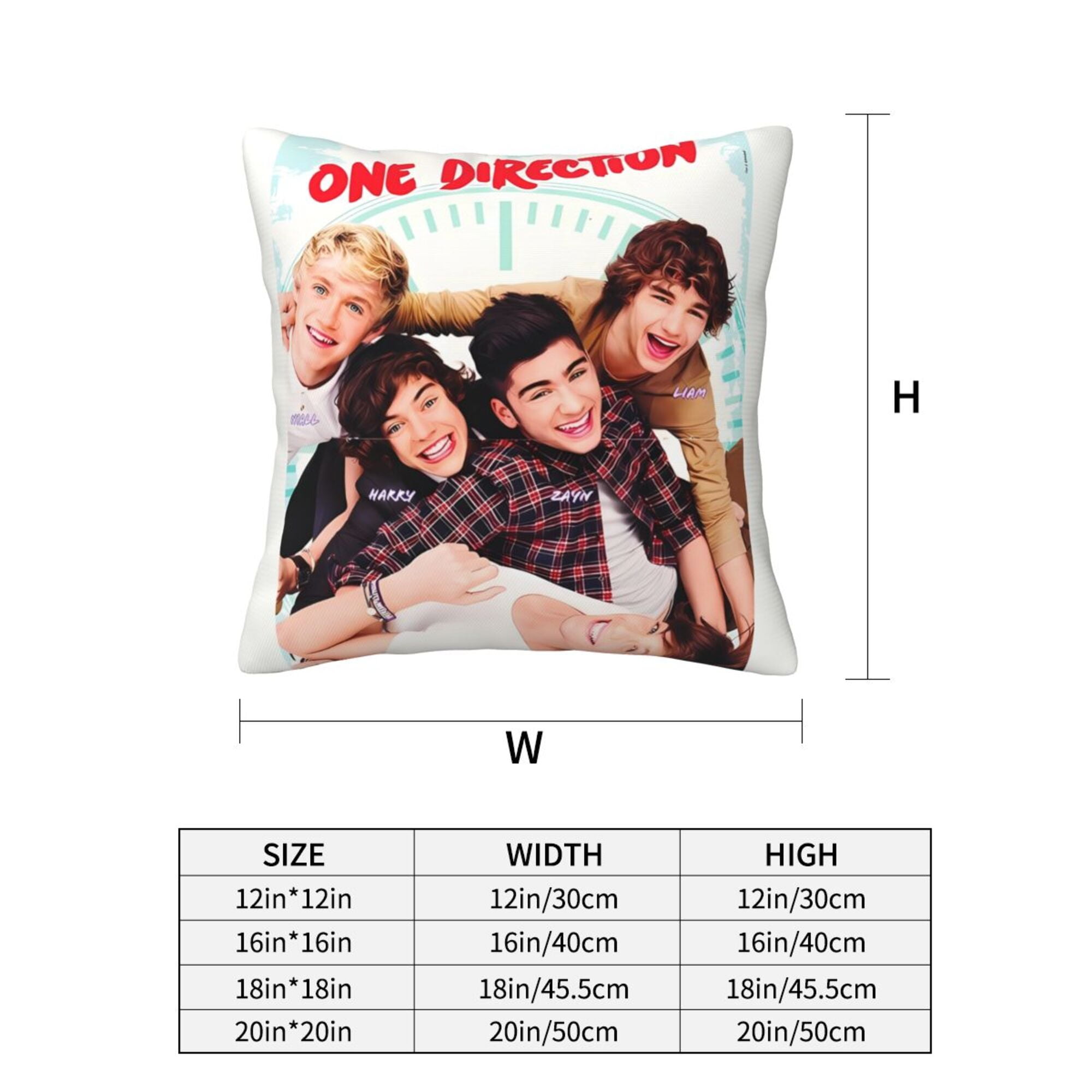 One Direction 1d Throw Pillow Covers Cozy Square Throw