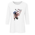 thumbnail image 4 of GERsome 4th of July T Shirts for Women 3/4 Sleeve Patriotic Pullover Tops Casual American Flag Shirts Crewneck Loose-Fit Blouses S-5XL, 4 of 4