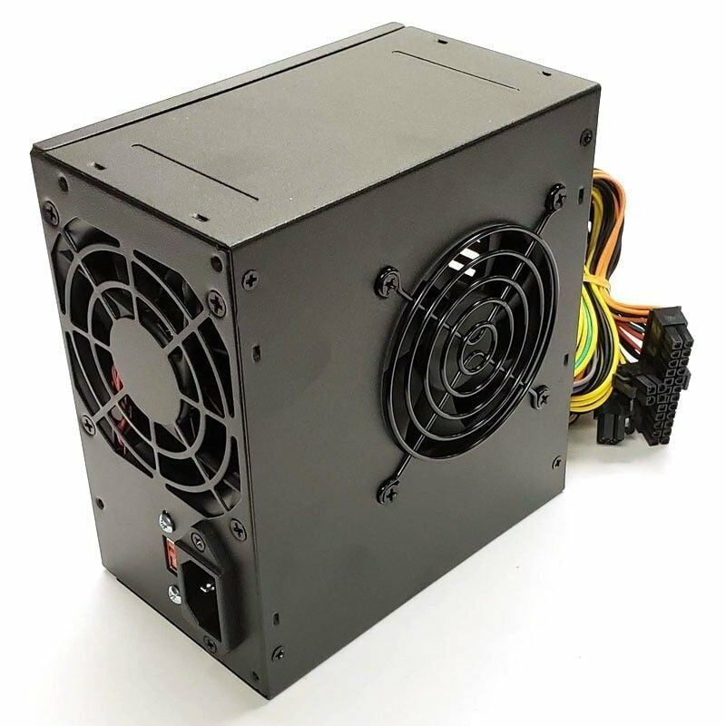Hercules DUAL FAN 600w-Max ATX Power Supply SATA, 20+4-pin, 6-Pinw/SATA & PCIe