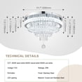 thumbnail image 3 of Lámpara FRIXCHUR 19.7 Crystal c/ LED 55W 2700K/4000K/6500K, 3 of 8
