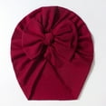 thumbnail image 2 of Splozh Newborn Hats Stretchy Soft Knot Headbands with Hair Bows Head Hair Accessories for Newborn Baby Girls Infant,Wine,0-2 Years, 2 of 4