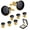 Gold, Black, variant on Cufflinks and Tuxedo Studs Set, Suit Accessories on Wedding, Anniversary and Birthday, Groomsmen Gift Set, Black with Gold, 8 Pieces