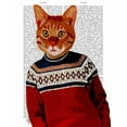 thumbnail image 2 of Fab Funky 15x18 Gold Ornate Wood Framed with Double Matting Museum Art Print Titled - Cat in Ski Sweater, 2 of 4