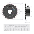 thumbnail image 2 of 18 Tooth Roller Chain Sprocket B Type Hardened Teeth, 25 Chain Sigle Strand 1/4-Inch Pitch, 8mm Bore Black Oxide C45 Carbon Steel with Fasten Screws for 04C Chain, 2 of 6