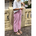 thumbnail image 3 of vera natura Women's Summer Casual Pants Plaid Drawstring High Waist Straight Leg Trousers for Daily Wear, 3 of 7