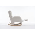 thumbnail image 4 of Cotton Linen Fabric Nursery Rocking Chair Indoor with High Backrest Rocking Accent Chair and Adjustable Footrest for Livingroom, Bedroom, 4 of 7