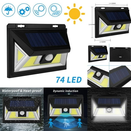 

Naittoop Clearance 74 COB LED Solar Light Motion Sensor Security Wall Light Outdoor Garden Lamp