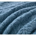 thumbnail image 3 of Chezmoi Collection Bethany 3-Piece Blue Queen Size Blanket Set Quilted Floral Sherpa Reversible Washed Microfiber Coverlet Bedspread Set, 3 of 8