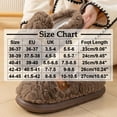 thumbnail image 4 of Womens House Slippers Non-Slip Flat Heel Closed Toe Slip-on Flats Slides Winter Casual Indoor Outdoor Home Warm Woolen Flats Shoes for Couples Coffee 9, 4 of 5