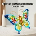 thumbnail image 2 of ZOELNIC Butterfly Wall Decor, 3D Art Butterflies Metal & Glass Decorations for Garden, Living Room, Bedroom, Indoor / Outdoor Blue, 2 of 8