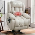 thumbnail image 4 of Balichun Power Lift Chair Recliners for Elderly with Heat and Massage, Infinite Position Lay Flat Lift Recliner Chair for Adults, USB&Type-C, Side Pocket, Lumbar Pillow, Beige, 4 of 13