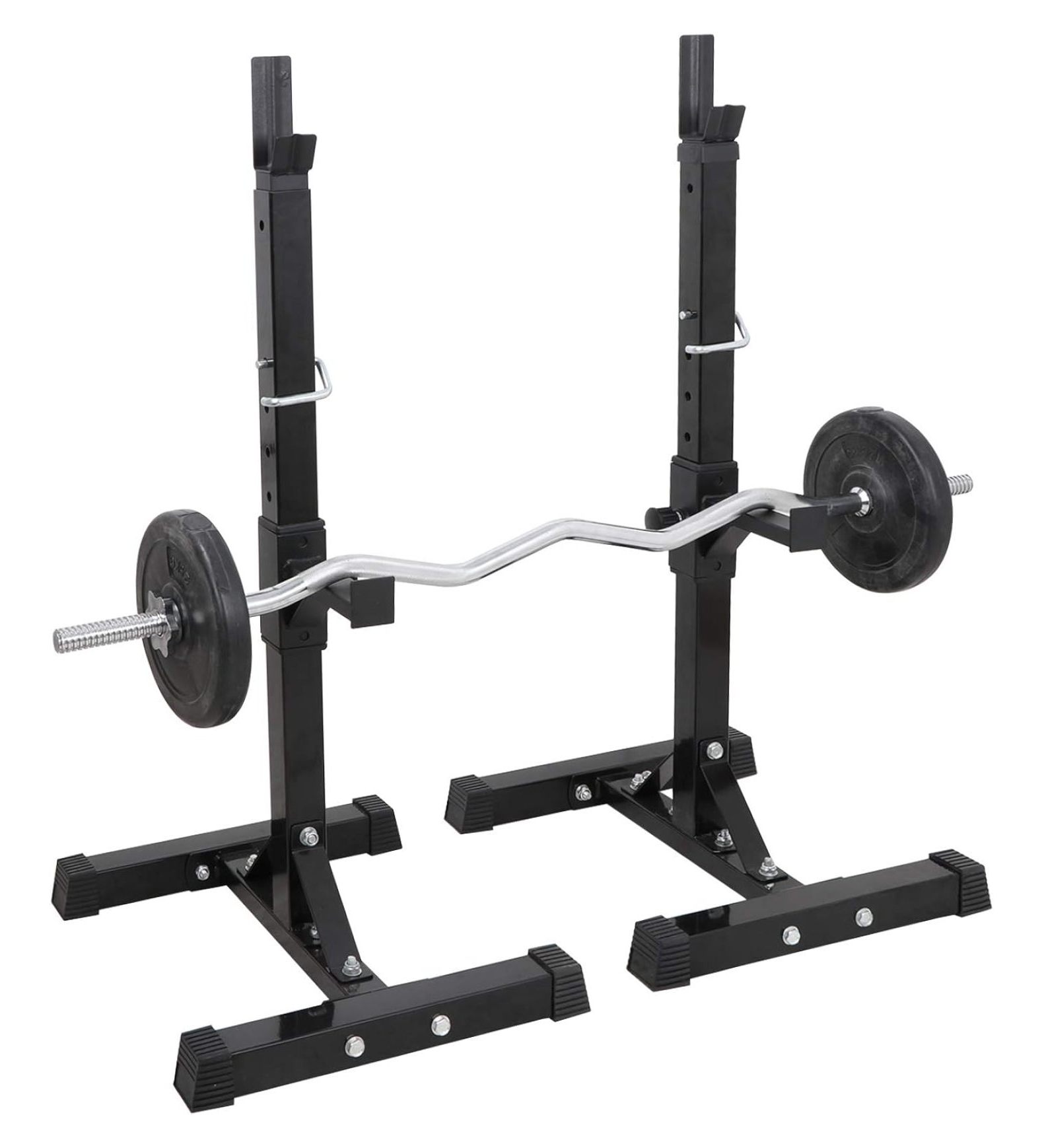Lbs Squat//Dumbbell Rack,41-66 Inches Pair of Height Adjustable Heavy Duty Steel Rack,Weight Lifting Squat Stand for Home Gym