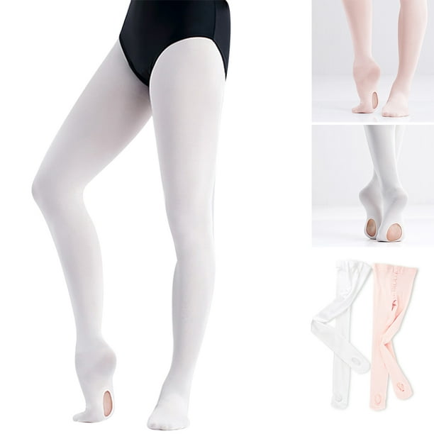 Coofit Girls Tights Solid Color Ballet Tights Dance Tights Footed Tights  for Summer 