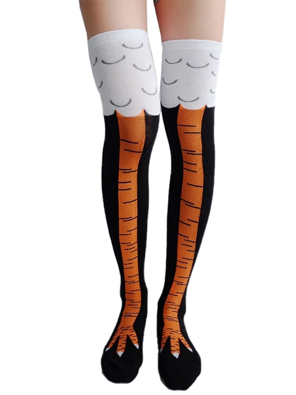 Qtymom Funny Chicken Legs KneeHigh Novelty Socks Funny Gifts