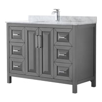 Wyndham Collection Daria 48" No Mirror Wood Single Bathroom Vanity in Gray