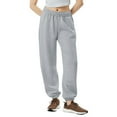 thumbnail image 2 of Boost Straight Leg Sweatpants Women Fleece Cuffed Joggers Comfy Daily Track Pant Athletic Fit Trousers 05-Light Gray L, 2 of 3