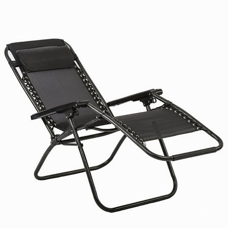 Outdoor Zero Gravity Chairs with Adjustable Pillow, 2 Pack, Black - Walmart.com